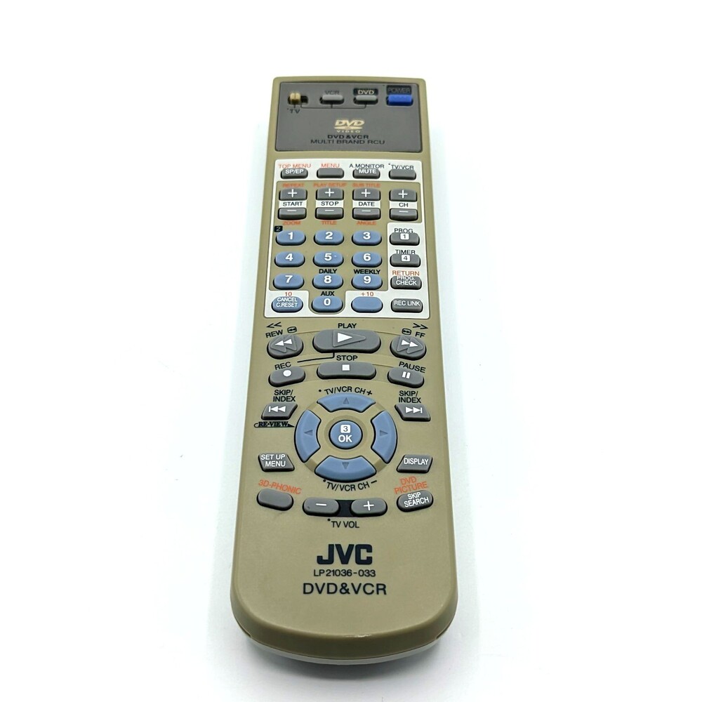 JVC DVD VCR Remote Control LP21036-033 For HRXV33U HRXVC30U HRXVC330